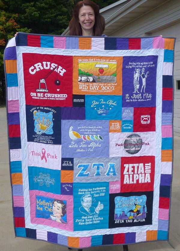 marlas_new_t-shirt quilt Use a border to make a T-shirt quilt large.