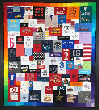Ombre border added to a T-shirt Quilt